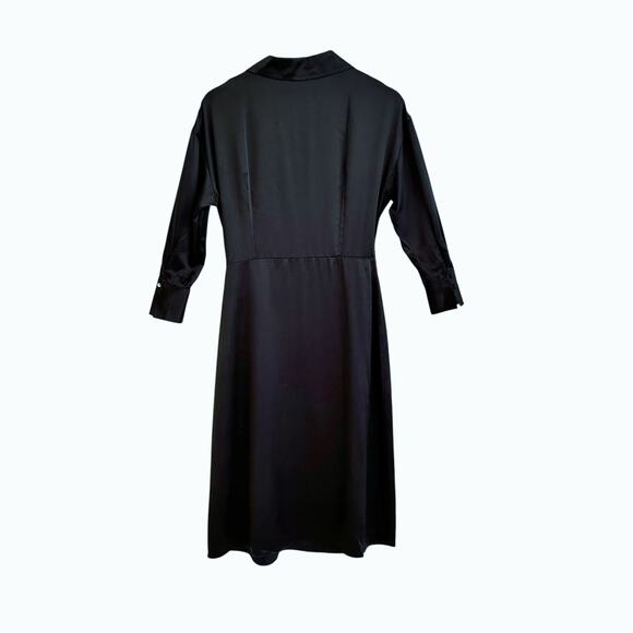 NWT Lilysilk x Ishie Silk Wrap Dress Sz 6 FLAW (Broken Button Cuff) - Picture 6 of 10